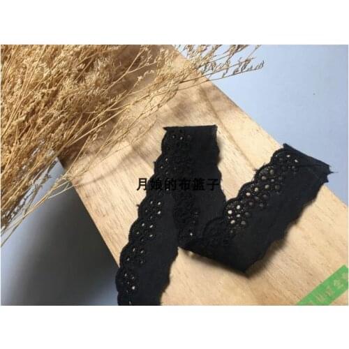 5 yuan 13 meters DIY hand quilted cotton fabric lace black cotton embroidery lace 2.5cm