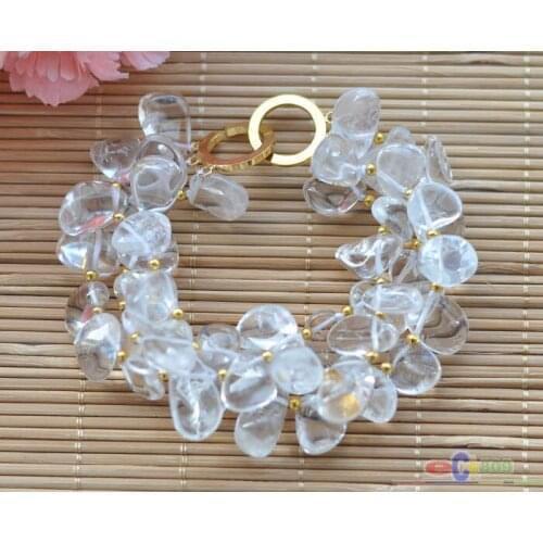 S1417 3row 8" 14mm clean massive crystal bracelet