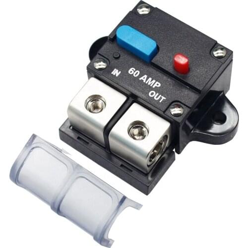 50A/60A/70A/80A/100A/150A/200ACar Audio Power Reset Fuse Holder Manual Reset Switch Car Modified Audio Circuit Breaker