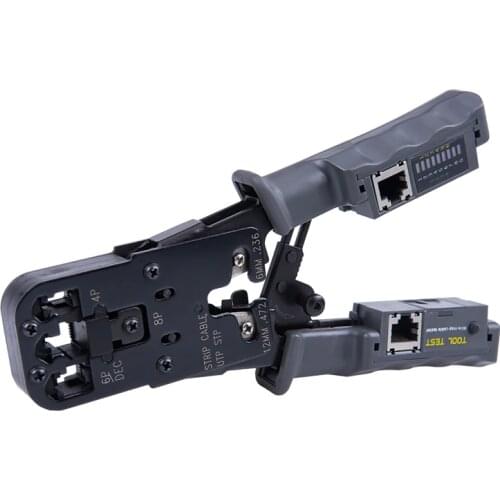 Multiple Network Tool Test 4P 6P 8P Crimper and Cable Map Tester in One With Stripping Cutting Functions