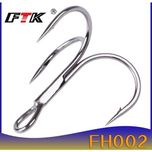 FTK Treble Hook Baitholder Bass Fishing Hook Lure Holder Fly Tying Crank Hook Set Saltwater 10 pcs/lot Needle Fishhook 709