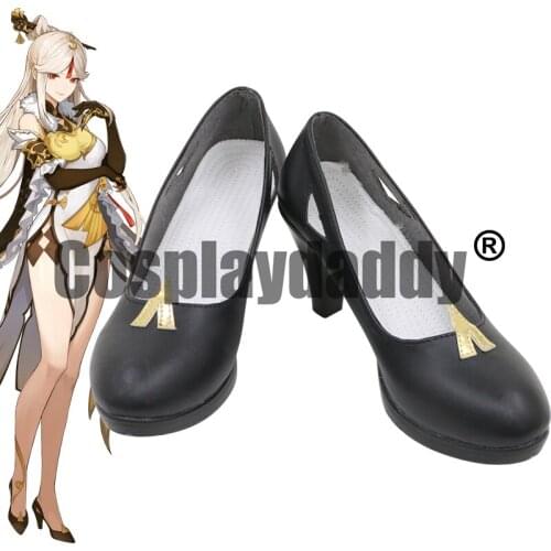 Genshin Impact Tianquan of the Liyue Qixing Eclipsing Star Ningguang Cosplay Black Pumps Heels Shoes C006