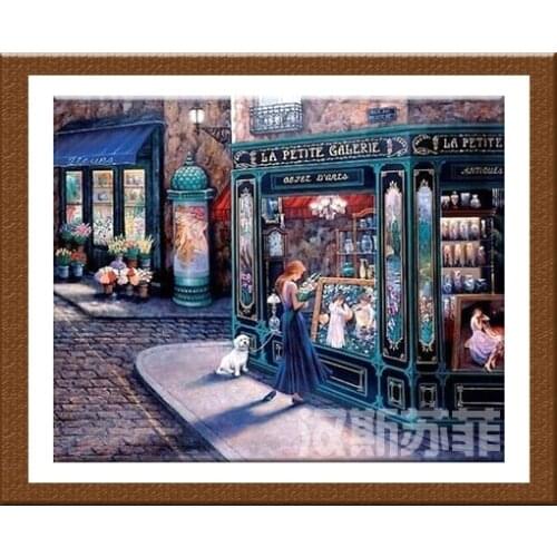 Needlework,embroidery,DIY 14CT Unprinted Cross stitch,Romantic town pastoral scener counted Cross-Stitching home decor craft