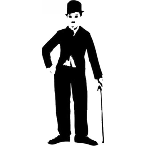 Charlie Chaplin Funny Car Decoration Sticker PVC Creative Car Decal Accessories Waterproof Sunscreen Black/white, 16cm * 7cm