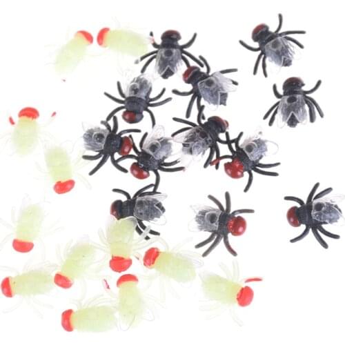 12pcs Funny Plastic Luminous Insect Bugs House Fly Trick Kids Toy Decoration Props Fly Trick Kids Toy Decoration Props