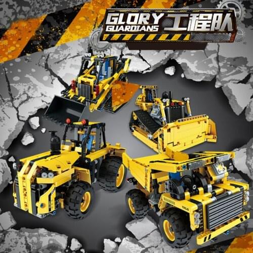 2.4Ghz RC Excavator Bricks Toy Remote Control Load Car Engineering Tractor Truck Building Blocks Christmas Gifts
