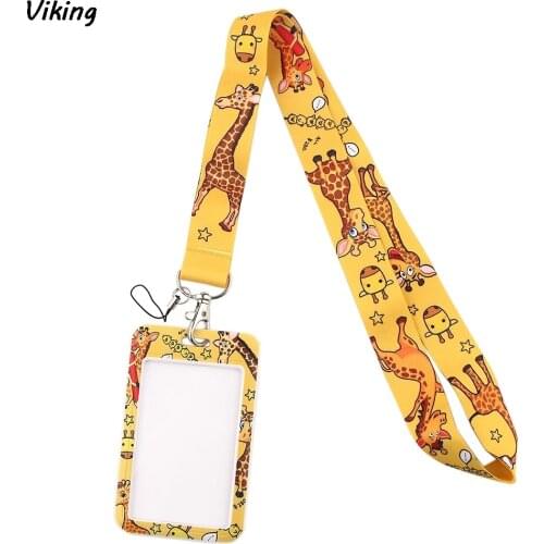 20pcs/lot G1798 Cartoon Funny Animals Hard Staff Identification Name Badge ID Card Access Exhibition Card With Lanyards