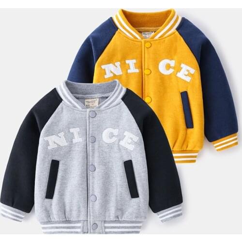 2020 Winter New Boy Kids Jackets Casual Warm Childrens Tracksuit Fashion Color Matching Letter Printing Sport Coats for Boys