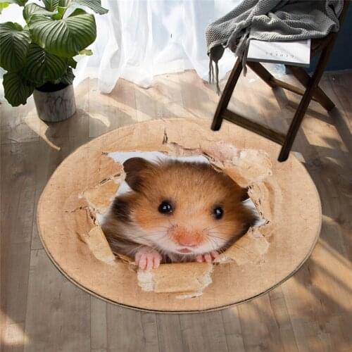 3D printing hamster basketball football pattern small carpet floor mats bedroom living room home decoration