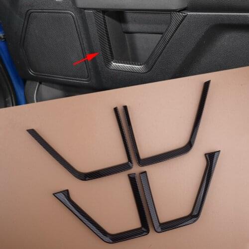 4Pcs ABS Carbon Fiber Style Inside Door Frame Cover Trim Fit for Ford F150 2015 2016 2017 2018 2019