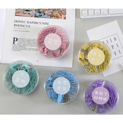 94pcs/set Solid Color Paper Clip Set Metal Long Tail Clip Stationery School Office Supplies By Kevin&sasa Crafts