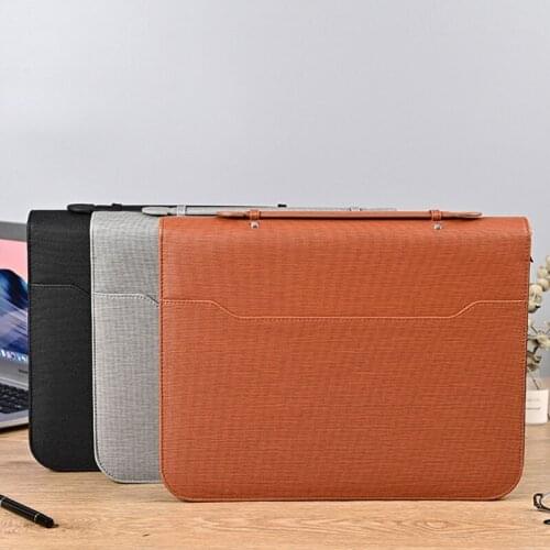 A4 PU Leather File Folder with Calculator Organizer Document Pads Portfolio Bag XXUC