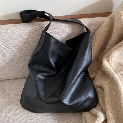 Wide Strap Big Women Hobo Bags Large Capacity Soft Female Shoulder Bags Casual High Quality Ladies Handbags Autumn 2020