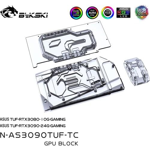 Bykski N-AS3090TUF-TC GPU Water Cooling Block for ASUS TUF RTX 3090 /3080 GAMING Graphic Card with Special Copper Backplate