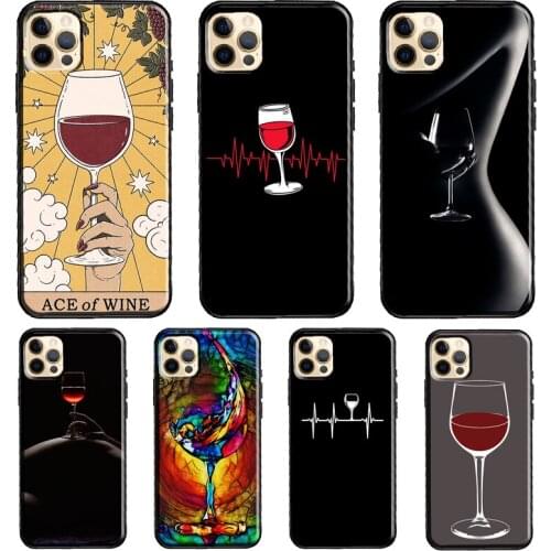 Red Wine Silicone Case For iPhone XR X XS MAX SE 2020 6S 7 8 Plus 12 Mini 11 Pro Max Shell Cover