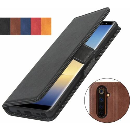 Pu leather Fitted Case for OPPO Realme 6 Pro Wallet Cover Short-buckle Flip book holster protective phone bag case GG