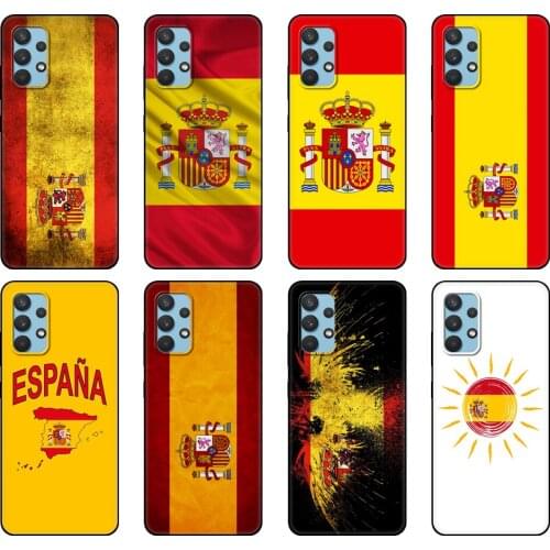 Black tpu Case For Samsung galaxy A32 A42 A52 A72 4g 5g S21 PLUS ultra back cover Spain Spanish flag camp nou