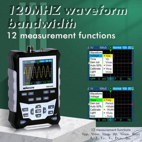 DS0120M Digital Oscilloscope 120MHz Bandwidth 500MSa/s Sampling Rate Tool with Backlight Waveform Storage With TFT Screen