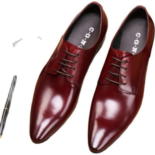 Formal shoes man, European version pointed, lacing breathable, suit, wedding wear. Loafers