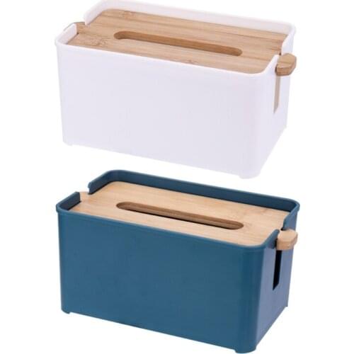 Wooden Tissue Box Holder with Adjustable Height Movable Floating Lid Rectangular Lifting Paper Dispenser Organizer K0AB