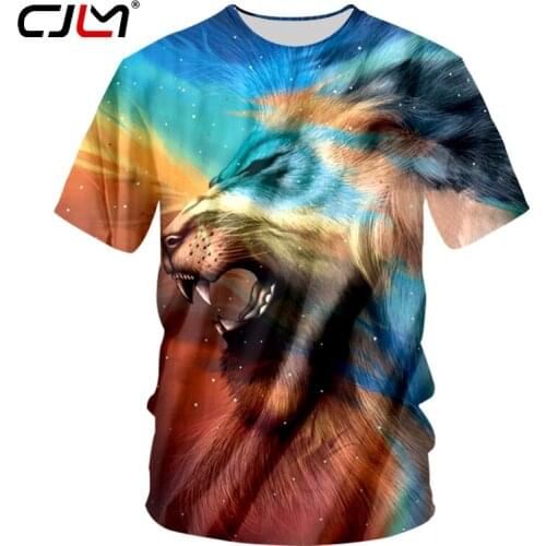 CJLM Animal Tshirts New Harajuku Men 3d Cool Print Lion King Casual T Shirt Male Hip Hop Round Neck Undershirts Fitness Clothes