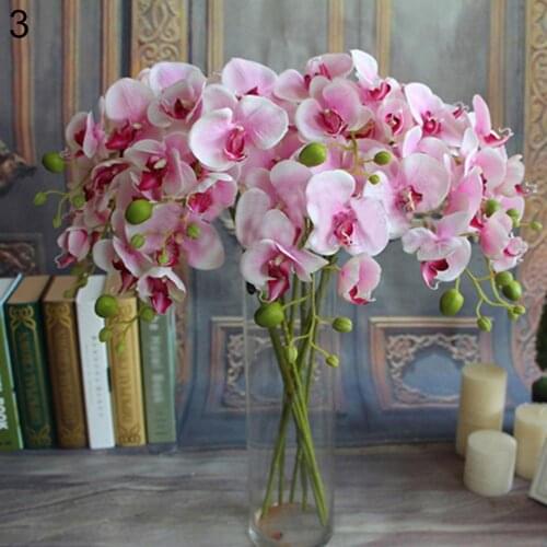 Artificial Butterfly Orchid Silk Flower Home Wedding Decor Phalaenopsis Bouquet