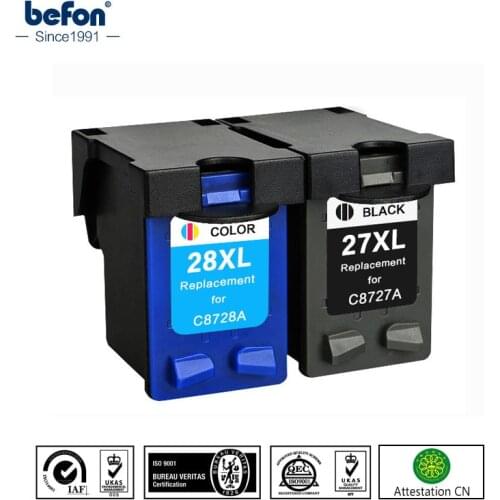 Befon Compatible 27XL 28XL Cartridge Replacement for HP 27 28 Ink Cartridge for Deskjet 3320 3325 3420 3535 7150 2110 6110