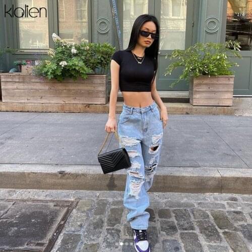 KLALIEN Women's Loose Jeans