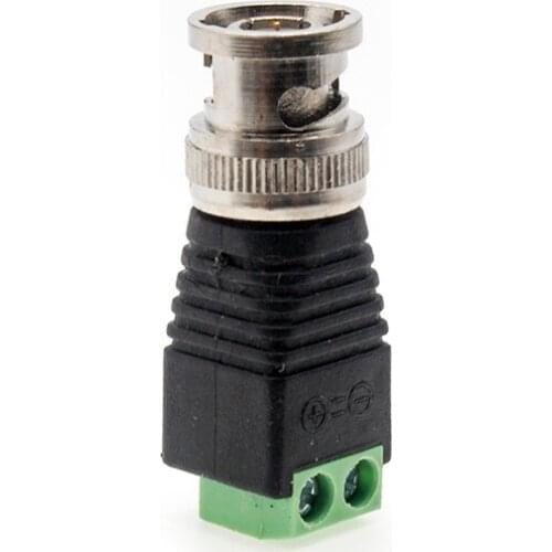 2 pcs BNC 12V DC male plug to terminal adapter for LED light bar CCTV camera accessories