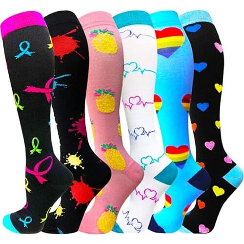 Compression Socks Men Women For Varicose Veins Best Atheletic Soccer Hiking Stockings Outdoor Running Multi Color Compress Socks
