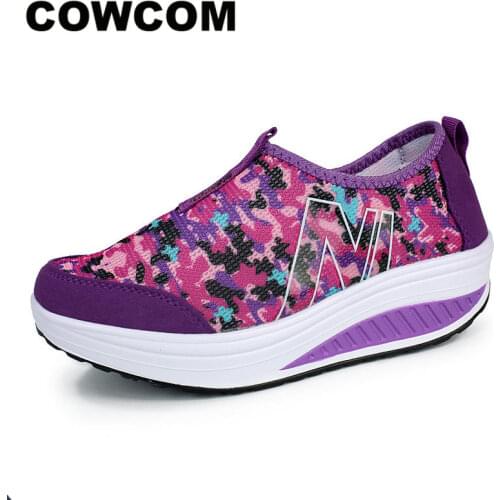 COWCOM Drop Sale Summer 2019 New Breathing Fashion Slackers Leisure Heavy-soled Slope-heeled Rocking Shoes Factory CYL