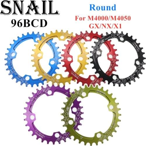 Snail 96BCD Round bicycle chainwheel 32T 34T 36T 38T MTB bike Chainring mountain Crown BCD 96 For M4000 M4050 GX NX X1 Crank