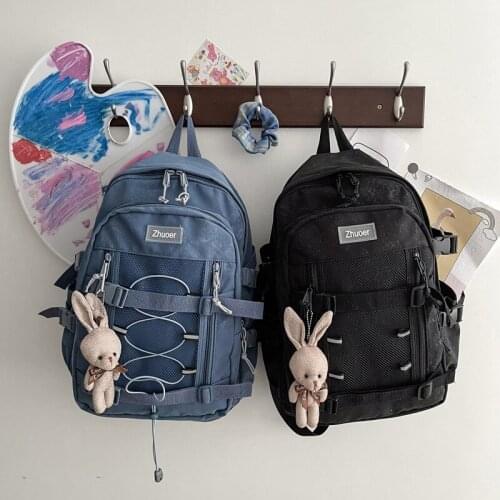 New Solid Color All-match Fashion Womens Backpack Oxford Cloth Waterproof Schoolbag For Girls Large Capacity Travel Backpacks