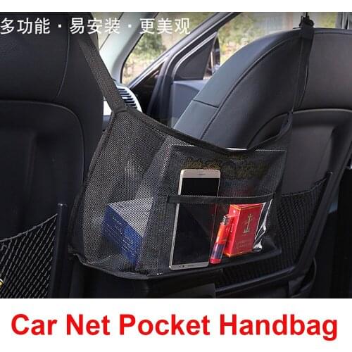 Advanced Car Net Pocket Handbag Holder Organizer Seat Side Storage Mesh Net Bag In Universal