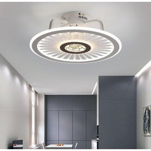 Nordic Simple Multi-Pattern Fan Lamp Modern Bedroom Dining Room Living Room Home Silent Remote Control Stepless Dimming Light