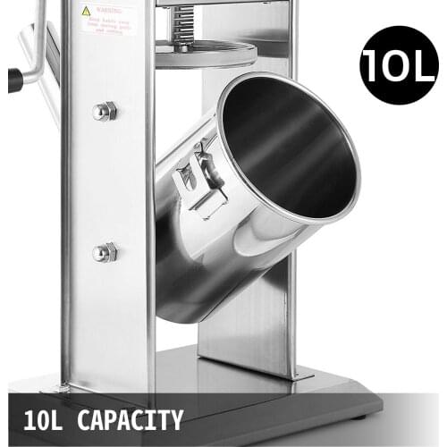10L Sausage Stuffer Meat Maker Machine Stainless Steel 5 Nozzles Manual Filler