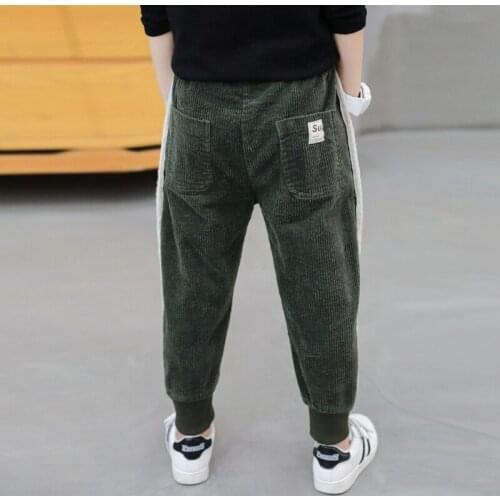 Boys' pants spring and autumn childrens corduroy pants 2020 new Korean autumn sports pants loose boys trousers