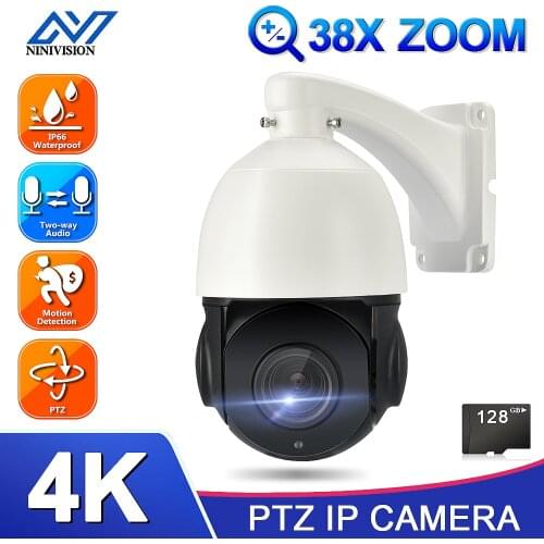 CCTV Security POE 4K 8MP Speed Dome PTZ Camera 30X Optical Zoom IR 80M POE IP Camera Outdoor Waterproof AI Smart Human Detection
