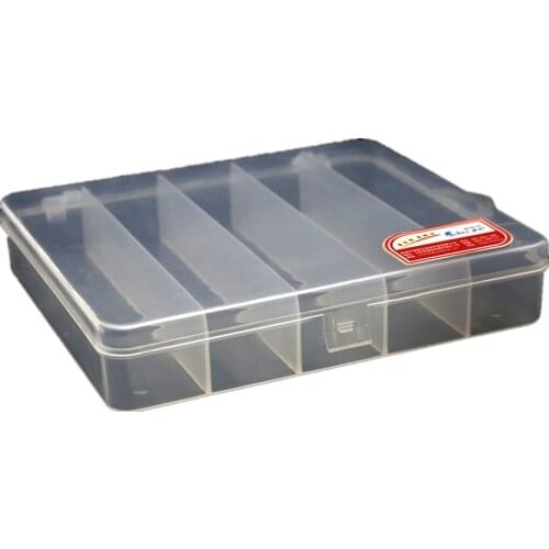 TAF Fishing Box 17.5*15.5*3.5cm High Quality Plastic Fishing Tackle Box Lures Accessories Waterproof 5 Compartments Storage