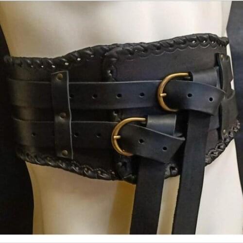 Medieval Vintage Wide Waist Belt Knight Armors Middle Ages Viking Pirate Accessories Steampunk Props Adult Costume