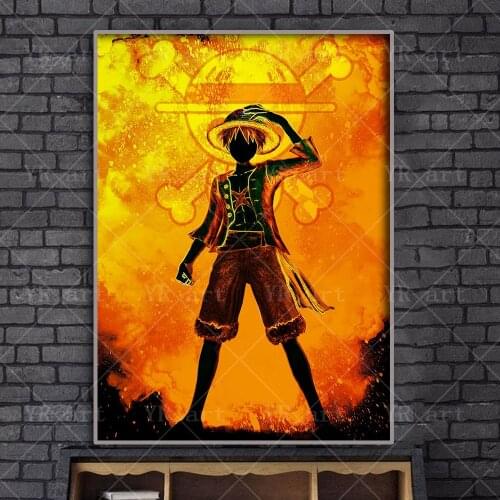 One Piece Luffy Watercolor Anime Poster Print Picture Canvas Painting And Prints Cuadros Art Decoration Mural Kids Room Decor