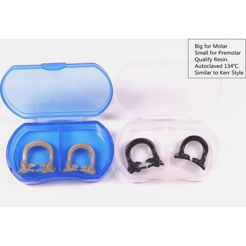 2Pcs/Box Dental Rubber Dam Clamps Clip Barrier Clips Soft Resin Material Molar Premolar Teeth