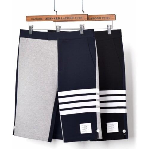 2021 Fashion TB THOM Brand Casual Shorts Men Summer Panelled Casual Sports Patchwork Tracksuit Bottoms Jogger Track Shorts