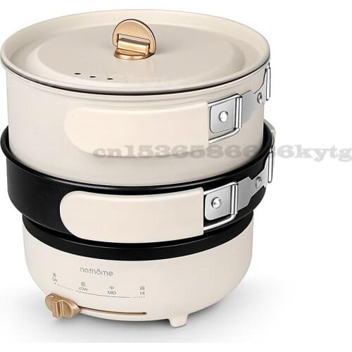 220V/500W Multifunction Electric Hot Pot with Folding Handle Mini Portable Travel Split Type Pan Cook Hot Pot Cooking Pot 1.2L