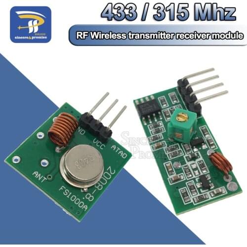 315Mhz / 433Mhz RF Wireless Transmitter Module and Receiver Kit 5V DC For Arduino Raspberry Pi /ARM/MCU WL DIY