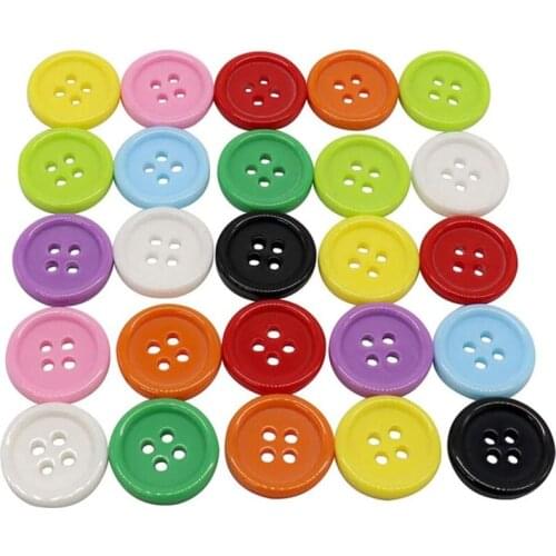 50Pcs/Set 20mm DIY Button Colorful Candy Color Four-Eye Childrens Clothing Buckle Work Clothes Button (Randomly)