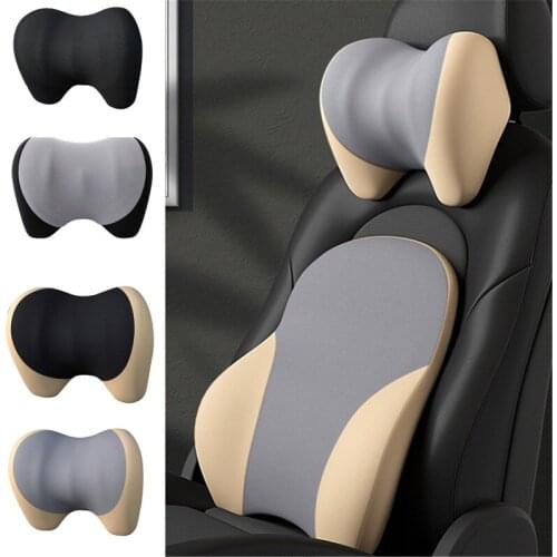 Car Neck Headrest Pillow 3D Memory Cotton Foam Universal For Car Seat Head Travel Support Cushion Rest Fabric Soft Auto