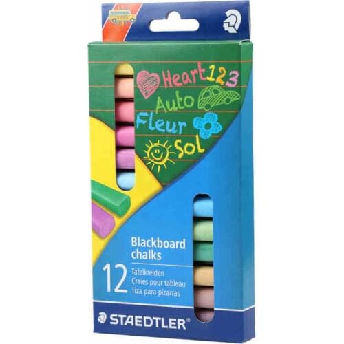STAEDTLER White chalk childrens blackboard test light dust-free color chalk