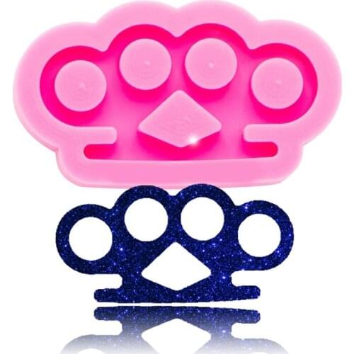 Brass Knuckles Shape Keychain Casting Silicone Mould Key Chain Epoxy Resin Mold DIY Crafts Making Tool