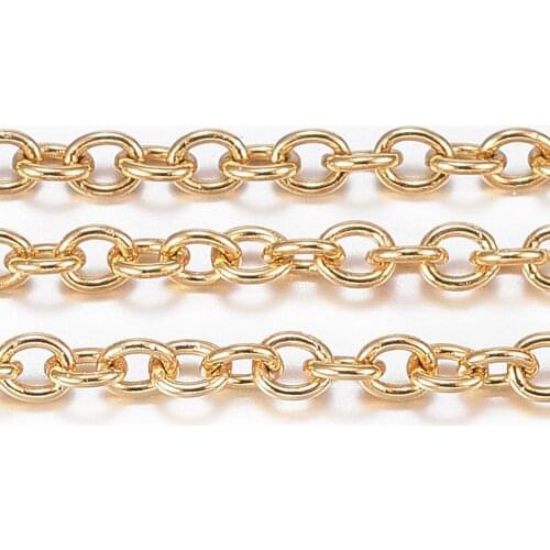 10m/roll Stainless Steel Rose Gold Golden Color Link Chain Necklace Bulk Cable 2mm Width Chain for Jewelry Making Findings DIY